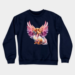 Watercolor Dachshund Angel 4 Crewneck Sweatshirt